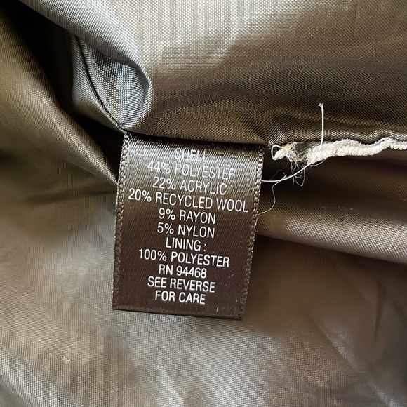 Croft & Barrow Tweed Wool Hooded Pea Coat Jacket Double Breasted Gray Black Med - Picture 10 of 13